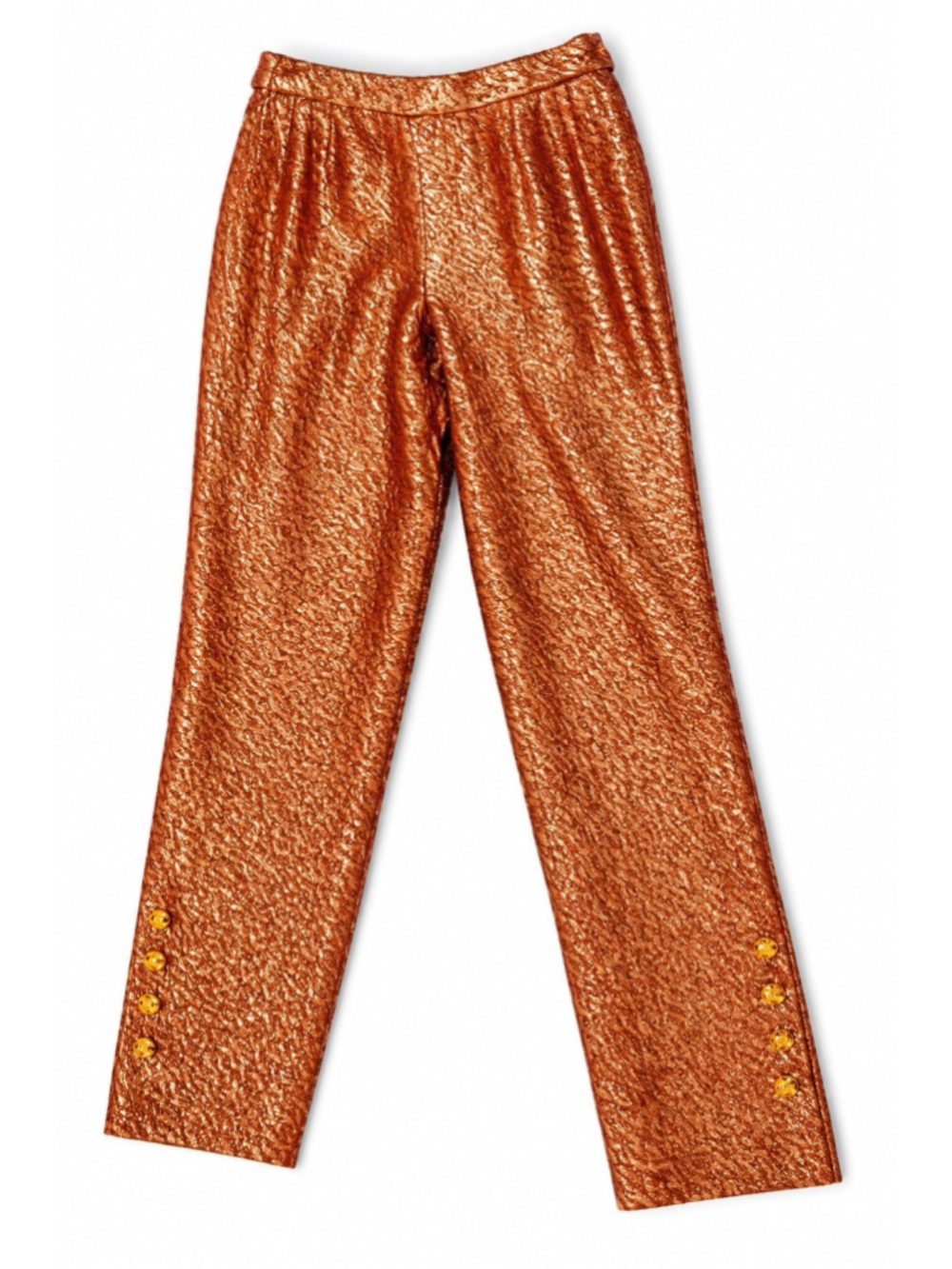 Authentic Chanel Runway 3 Pc Ensemble Coat Top Pants Silk Lurex France 42 - Picture 8 of 15